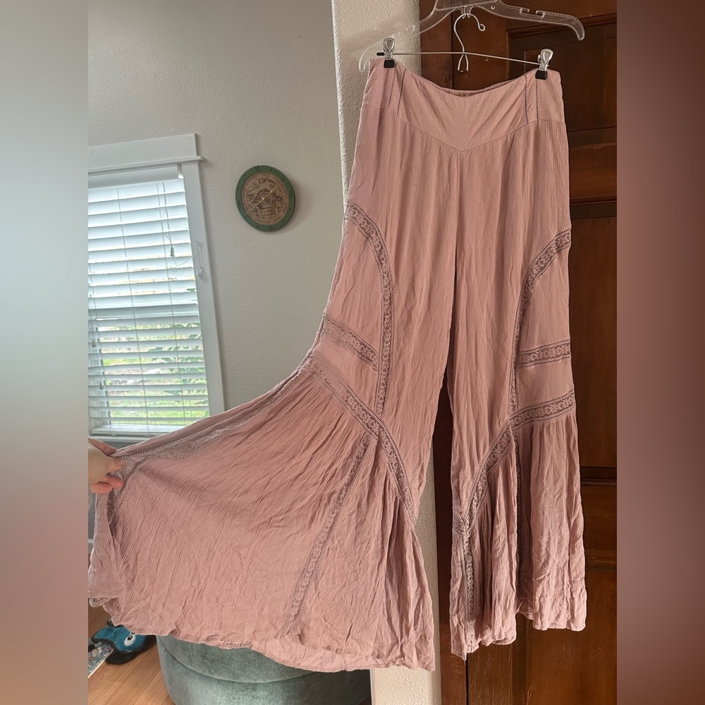 Free People Lovin's Easy Lace Mix Pants - Picture 4 of 9